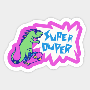 Super Duper - Retro 90s Skateboarding Iguana Sticker